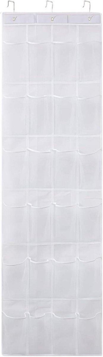 Schoenen Organizer - Hangende Opberger - Ruimte Besparen - 24 Mesh Vakken - 165x49 cm - Wit