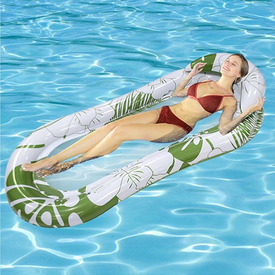 Zwembadstoel - Drijvend vlot - Zomerse ontspanning - Duurzaam PVC - 160 x 90 cm - Groen — afbeelding 2