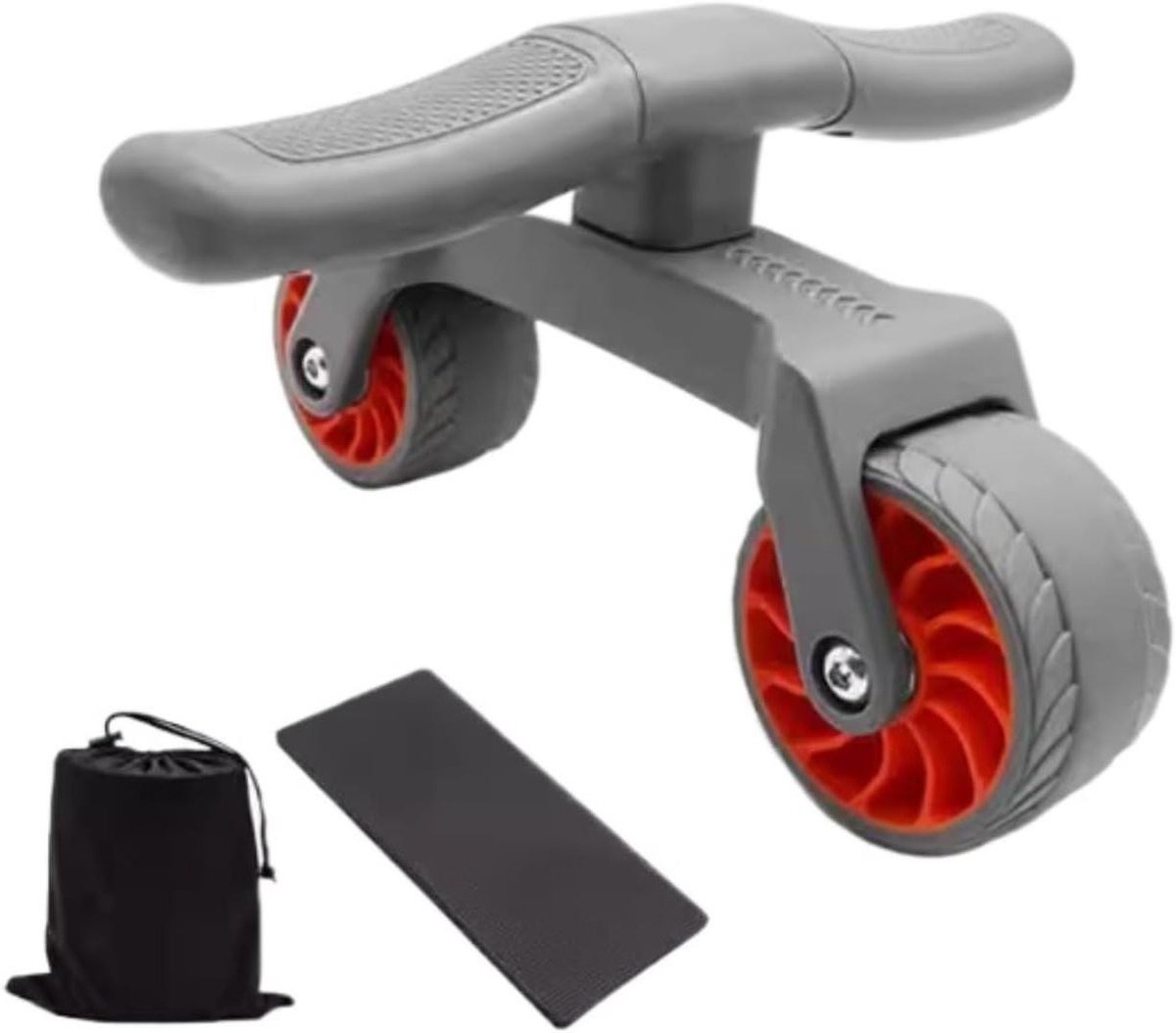 Buikspierwiel Trainer - Core Roller - Kracht Training - Geruisloze Roll - 25.5 cm Diameter - Grijs