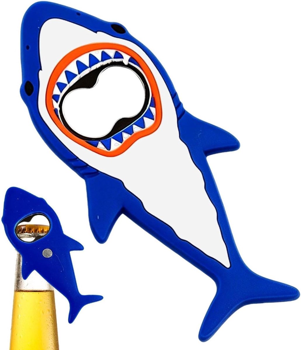 Schattige Flesopener - Koelkast Magneet - Drankjes Openen - Antislip Ergonomisch - 14x8x1cm - Blauw
