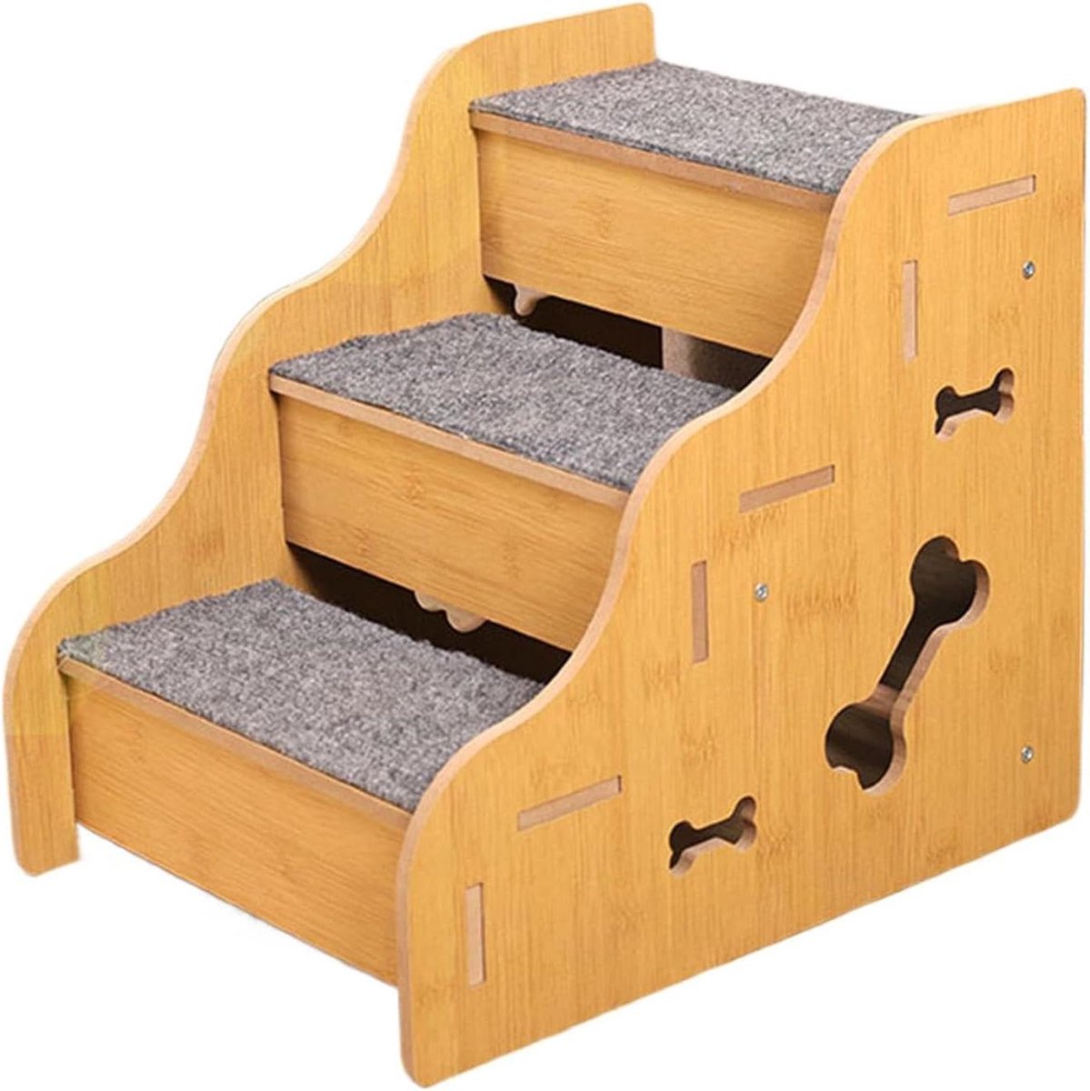 Hondentrap voor Bed - Klimhelling Honden - Huisdier Toegang - Wiebelvrije Duurzaamheid - 40x30x35cm - Derde Niveau