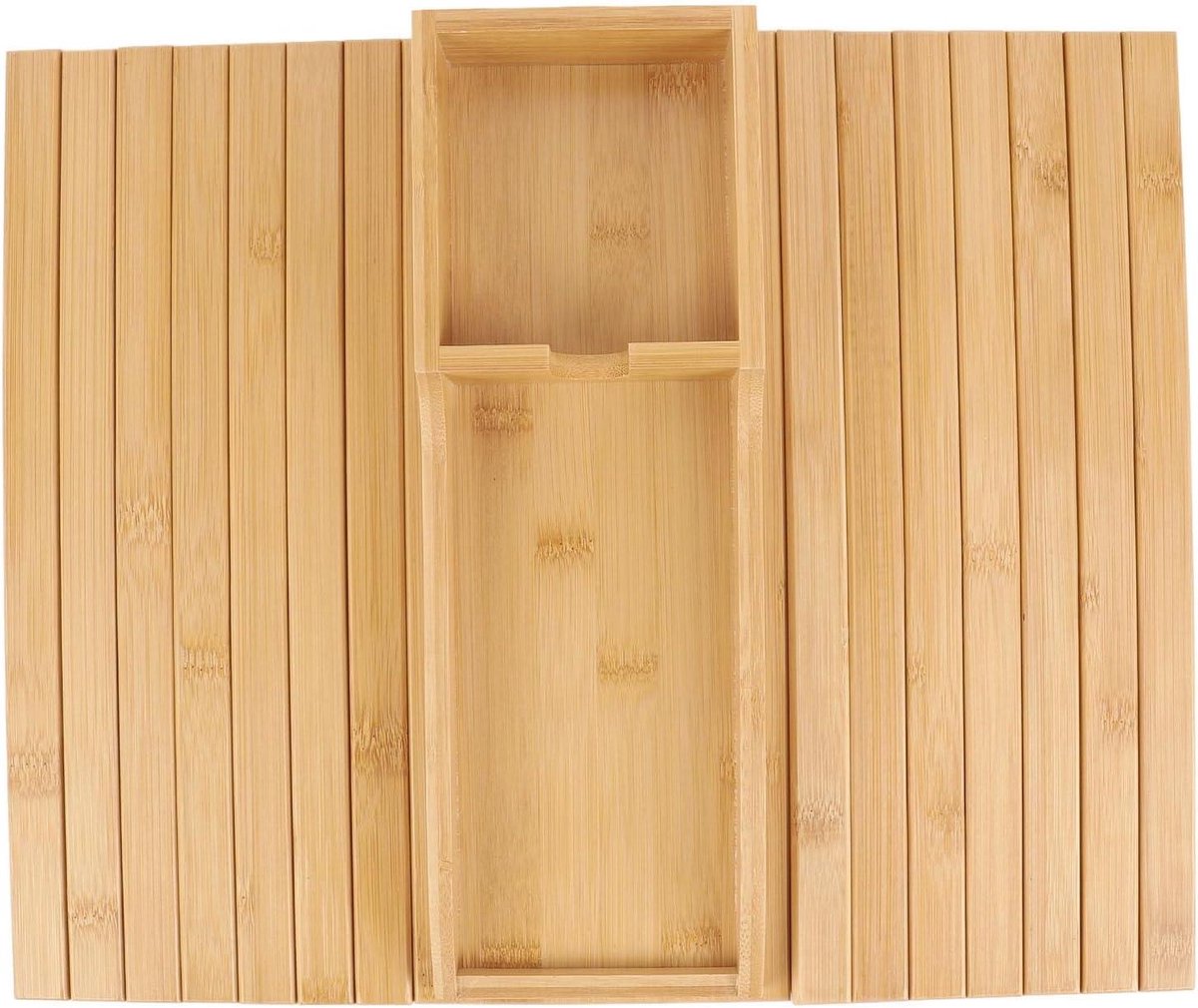 Bamboe bank lade - Armleuning tafel - Drankjes bewaren - Antislip ontwerp - 37 x 16 cm - Natuurlijk hout
