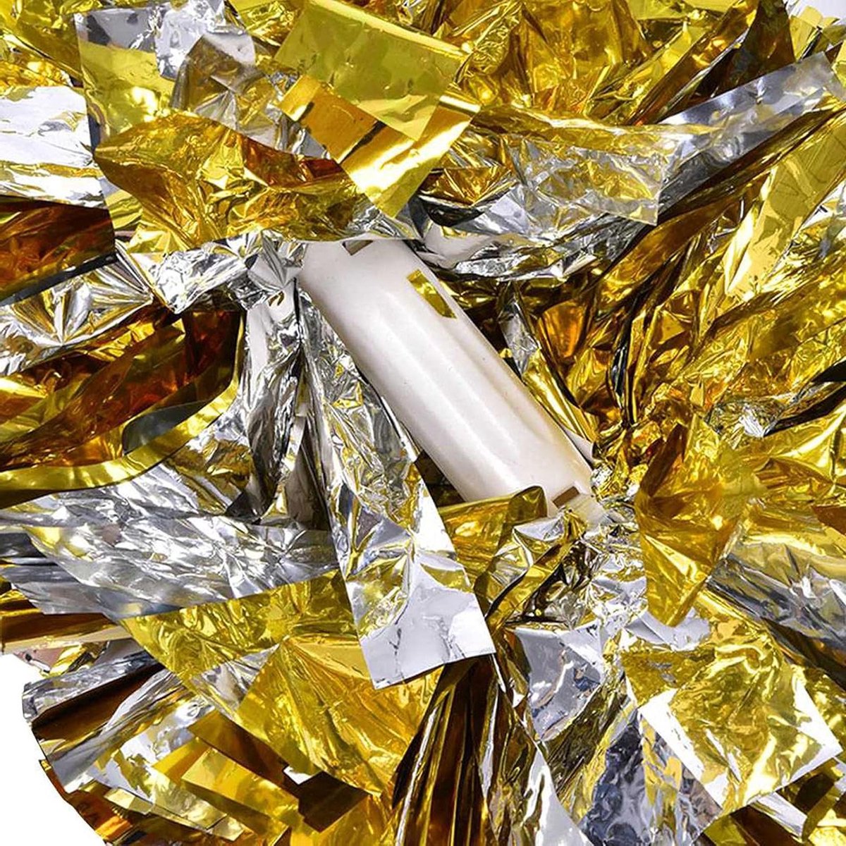 Cheerleader Pompoms - Dans Pompons - Sportevenementen - Antislip Handgreep - 29 cm - Goud Zilver