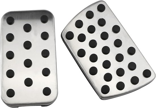 Pedaalhoezen Auto - Voetsteun Pedalen - Verbeterde Grip - Geen Boren Nodig - 2 Stuks Set - Zilver Rubber — afbeelding 5