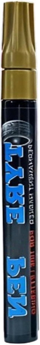 Banden verfpen - Markeerstift rubber - Voertuig personaliseren - Sneldrogend permanent - 14 x 2 x 2 cm - Goud