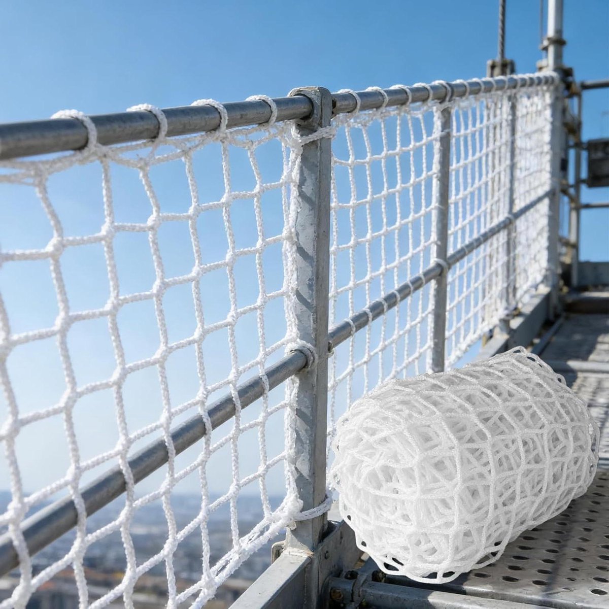Balkon Veiligheidsnet - Beschermingsnet Valbeveiliging - Kinderen Huisdieren Beveiligen - Duurzaam Polyester Materiaal - 3 x 1.5 m - Wit