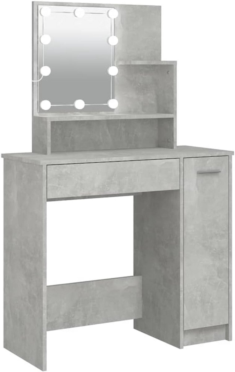 Moderne Kaptafel met LED Verlichting en Opbergruimte, Wandmodel