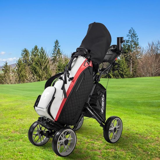 Golfkar met 4 wielen - Opvouwbare trolley - Sportieve uitstapjes - Eenvoudig opvouwbaar - Compact formaat - Zilver — afbeelding 3