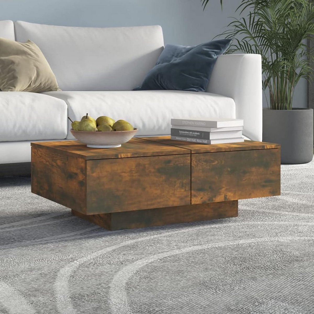 Salontafel met 2 Laden Hout - Moderne Woonkamertafel 90x60 cm