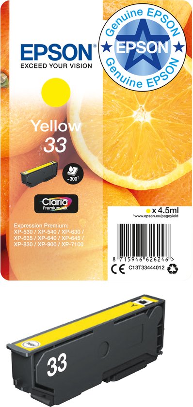 Epson 33 - Inktcartridge / Geel