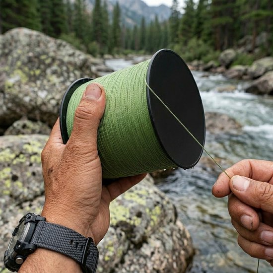 Groene gevlochten vislijn vislijnen unisex 300M 0,28mm 18,14KG multifilament PE lijn 4-strand slijtvast sterke vis draad voor lange worpen — afbeelding 4