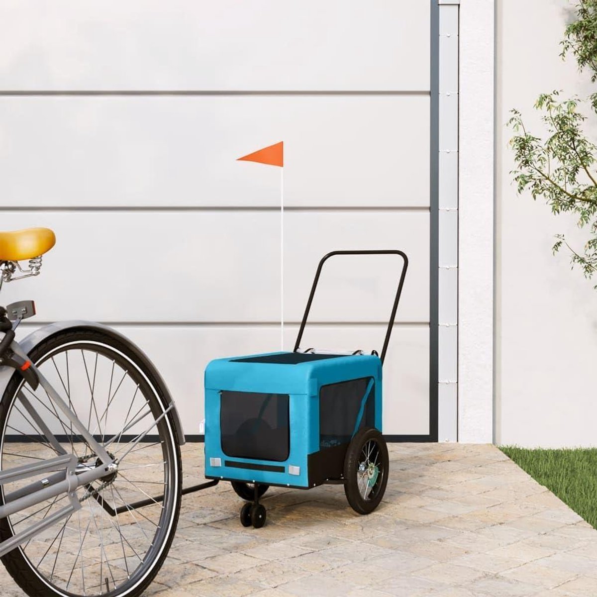 Fietsaanhanger voor Honden - Hondenaanhanger Transport - Actief Onderweg - Robuust Ijzeren Frame - 120 x 54.5 x 53 cm