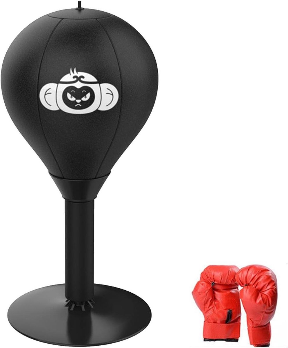 Bokstas Kantoor - Tafel Boksbal - Stress Verminderen - Zuignap Bevestiging - 40 cm - Monkey1