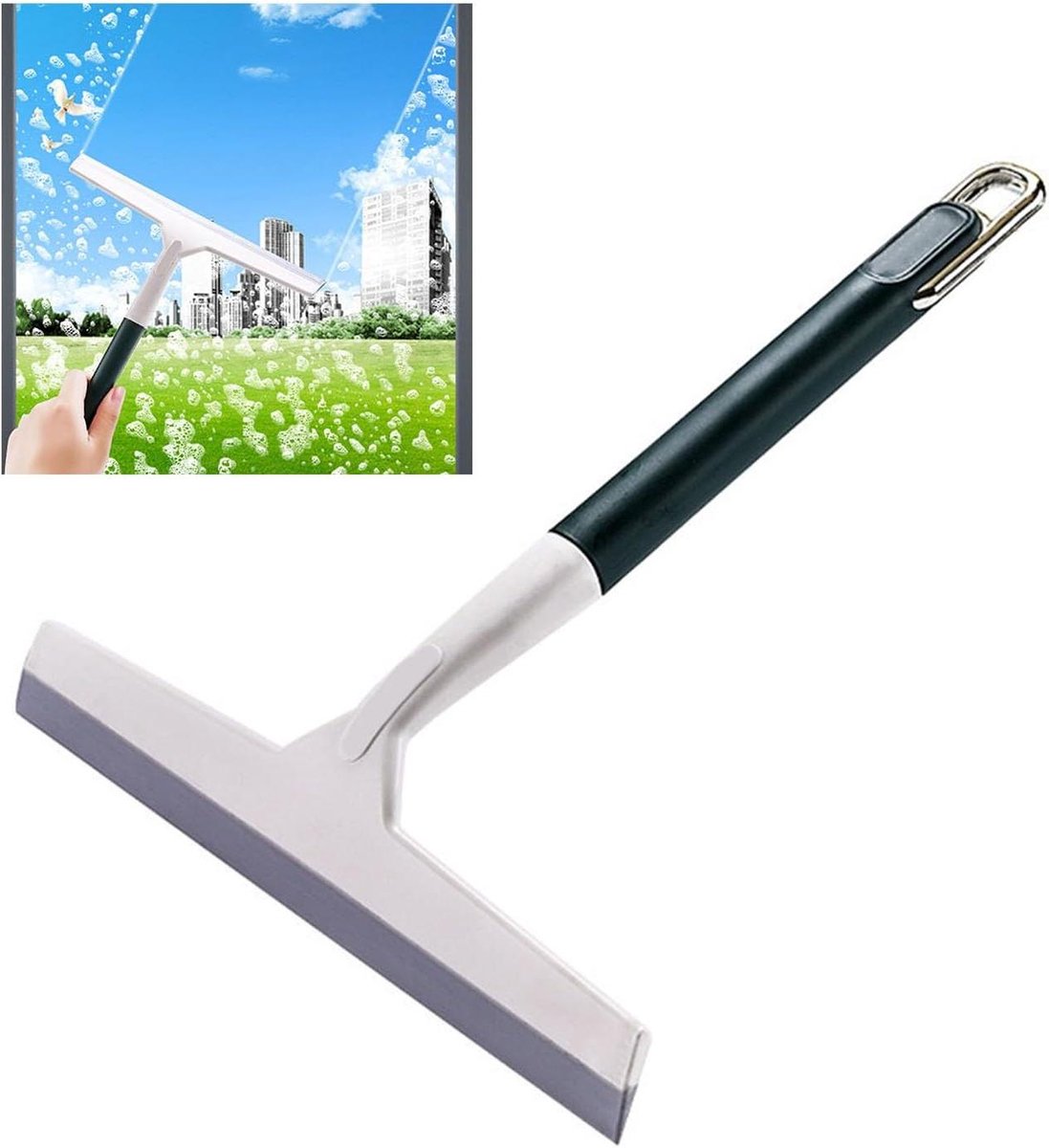 Glasreinigingswisser - Raamwisser Spiegel - Streeploos Schoonmaken - Krasvrije Reiniging - 27.5 cm Breed - Grijs