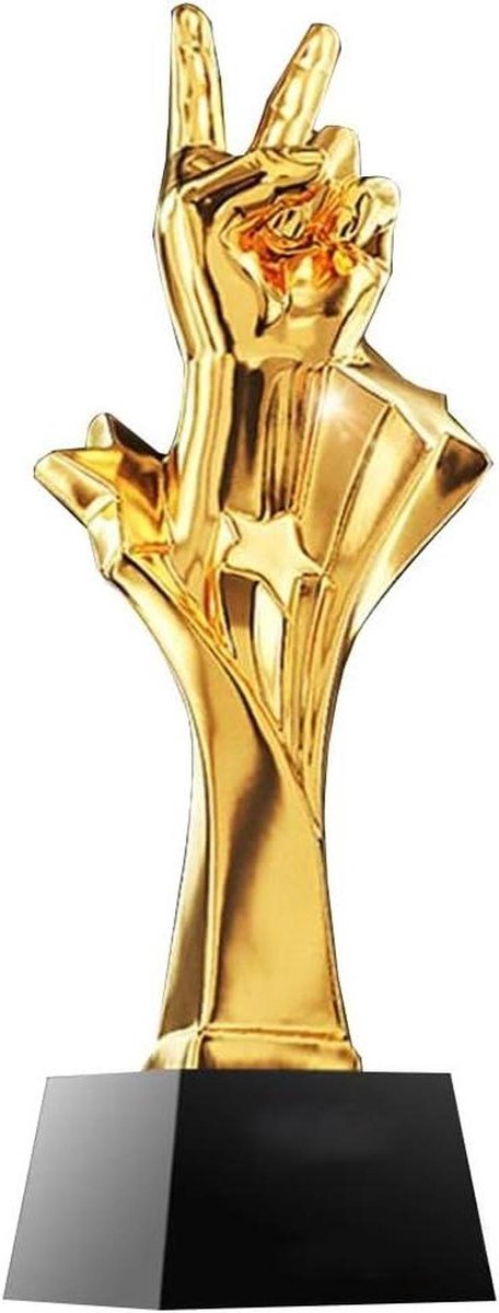 Trofee Kampioenschap - Prijs Uitstekend - Wedstrijd Belonen - Zelf Graveerbare Voet - 30cm Hoog - Goud