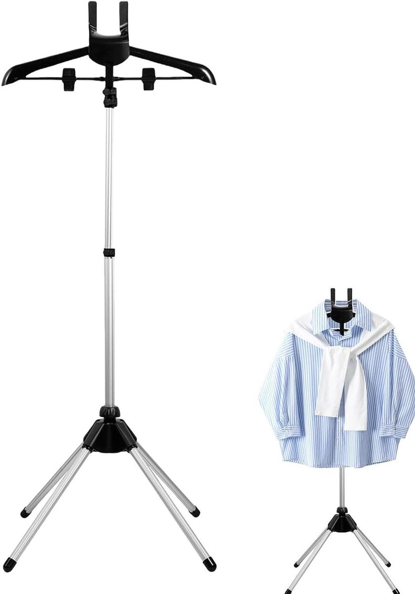 Kledingrek Stomer - Stoomhouder Accessoire - Kleding Stomen - In Hoogte Verstelbaar - 85-160 cm - Zwart