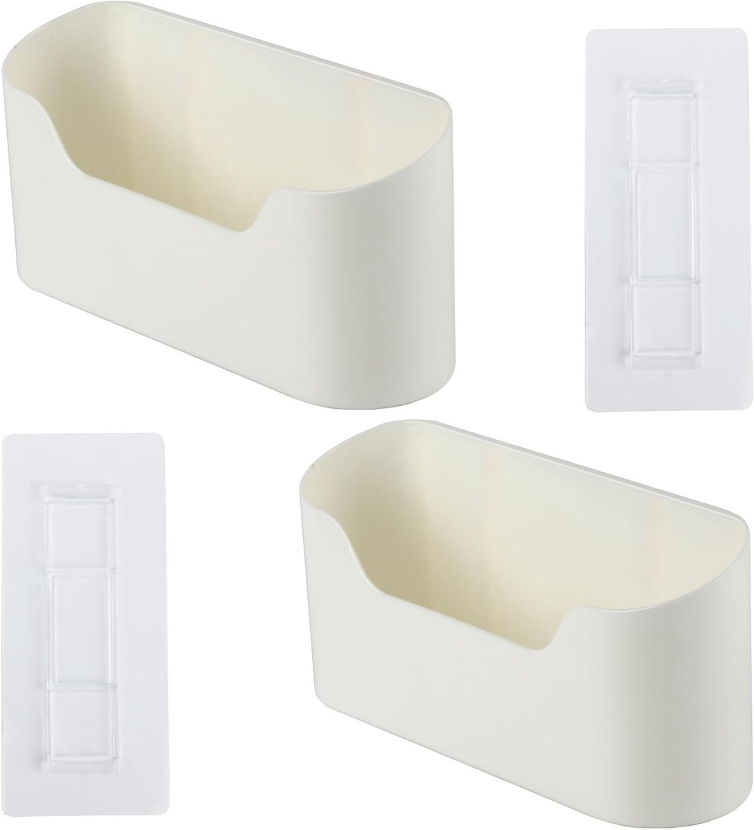 Set van 2 Zelfklevende Keuken Kastdeur Organizers - Muurbevestigde Opbergdozen voor Keuken, Badkamer en Koelkast met Baskets