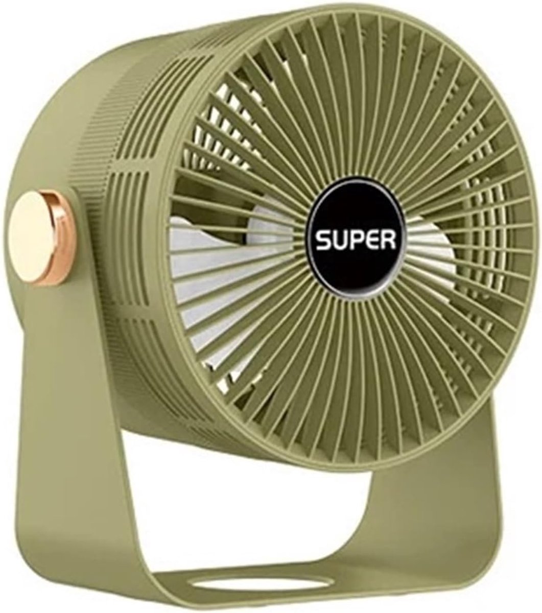 Draagbare Ventilator - USB Ventilator - Luchtcirculatie Koeling - Drie Snelheden - 21x16x23 cm - Groen