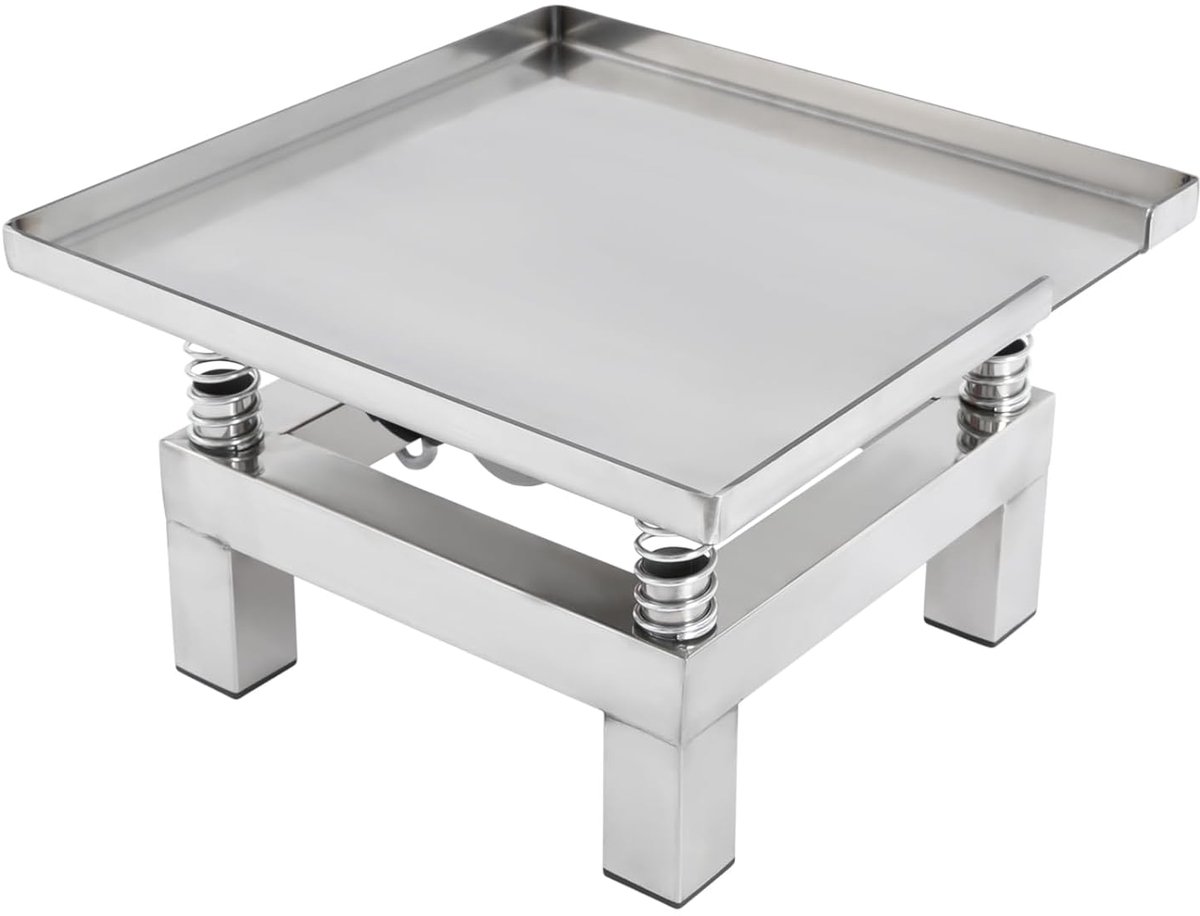Beton Triltafel - Trilplaat - Beton Bewerken - Roestvrij Staal - 35x35x22 cm - Zilver