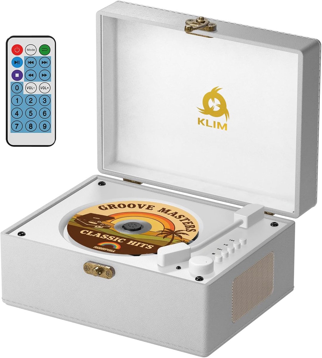 Draagbare CD Speler - Retro Muziekspeler - Muziek Luisteren - Bluetooth In & Out - Compact Stereo - Wit