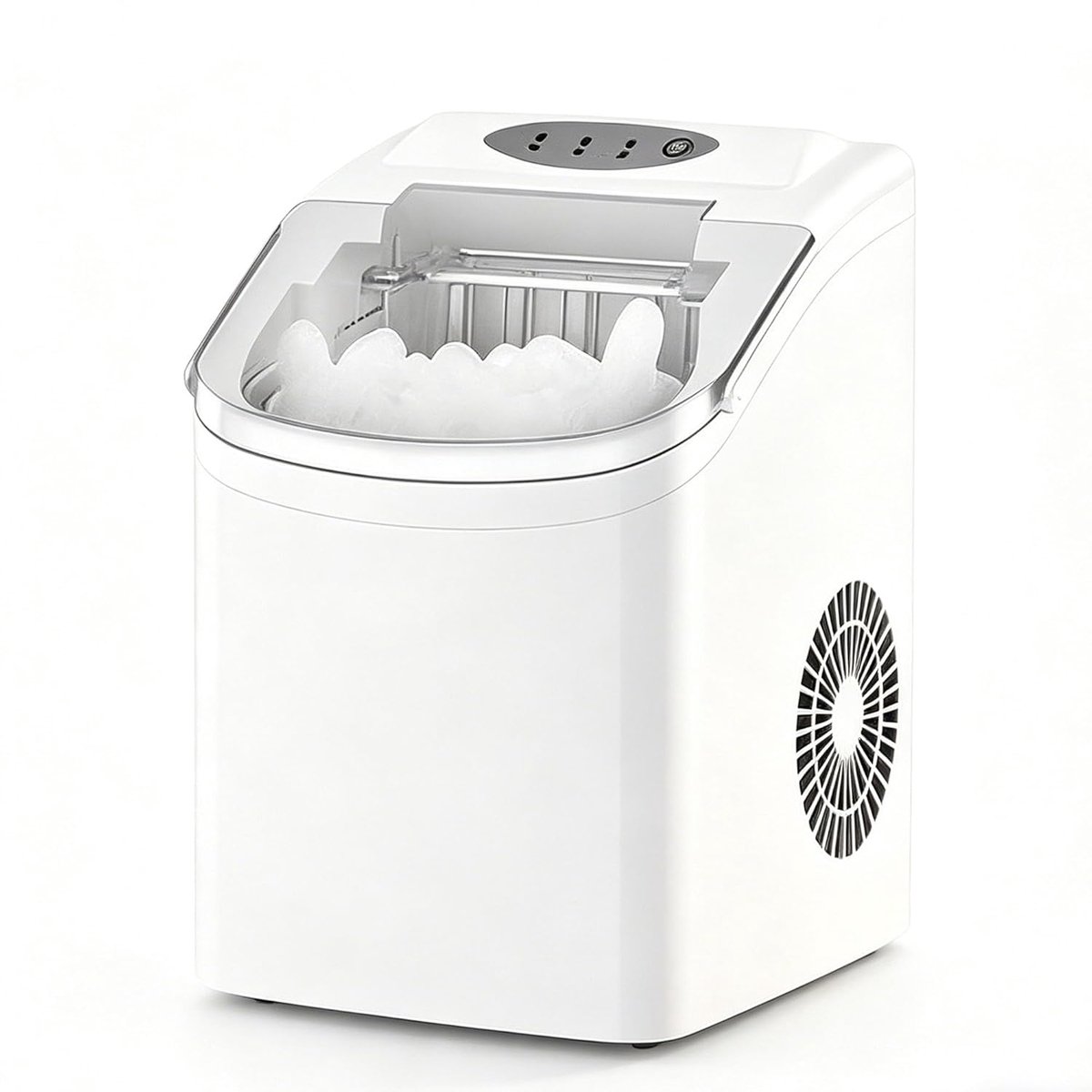 IJsmachine voor Thuis - Kleine Ijsmaker - Feesten en Kantoor - Snelle Zelfreiniging - 12 kg per dag - Wit