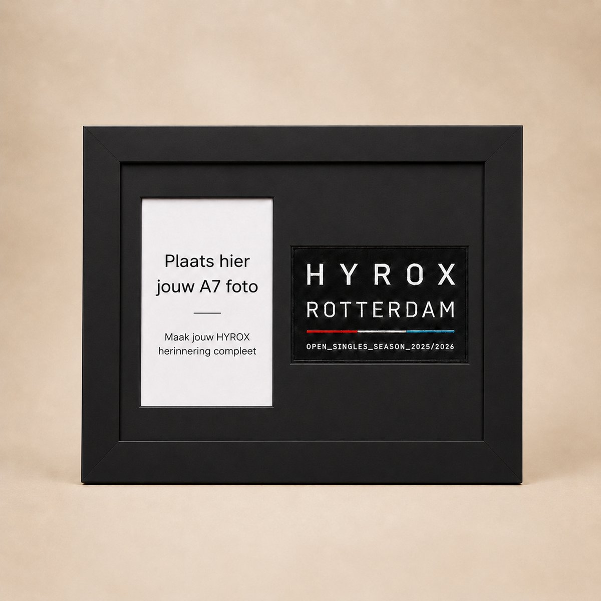 T3D HYROX Fotolijst Patch Display Frame - Zwart - Sport Herinnering Display - Hyrox patch - A7 Foto Formaat