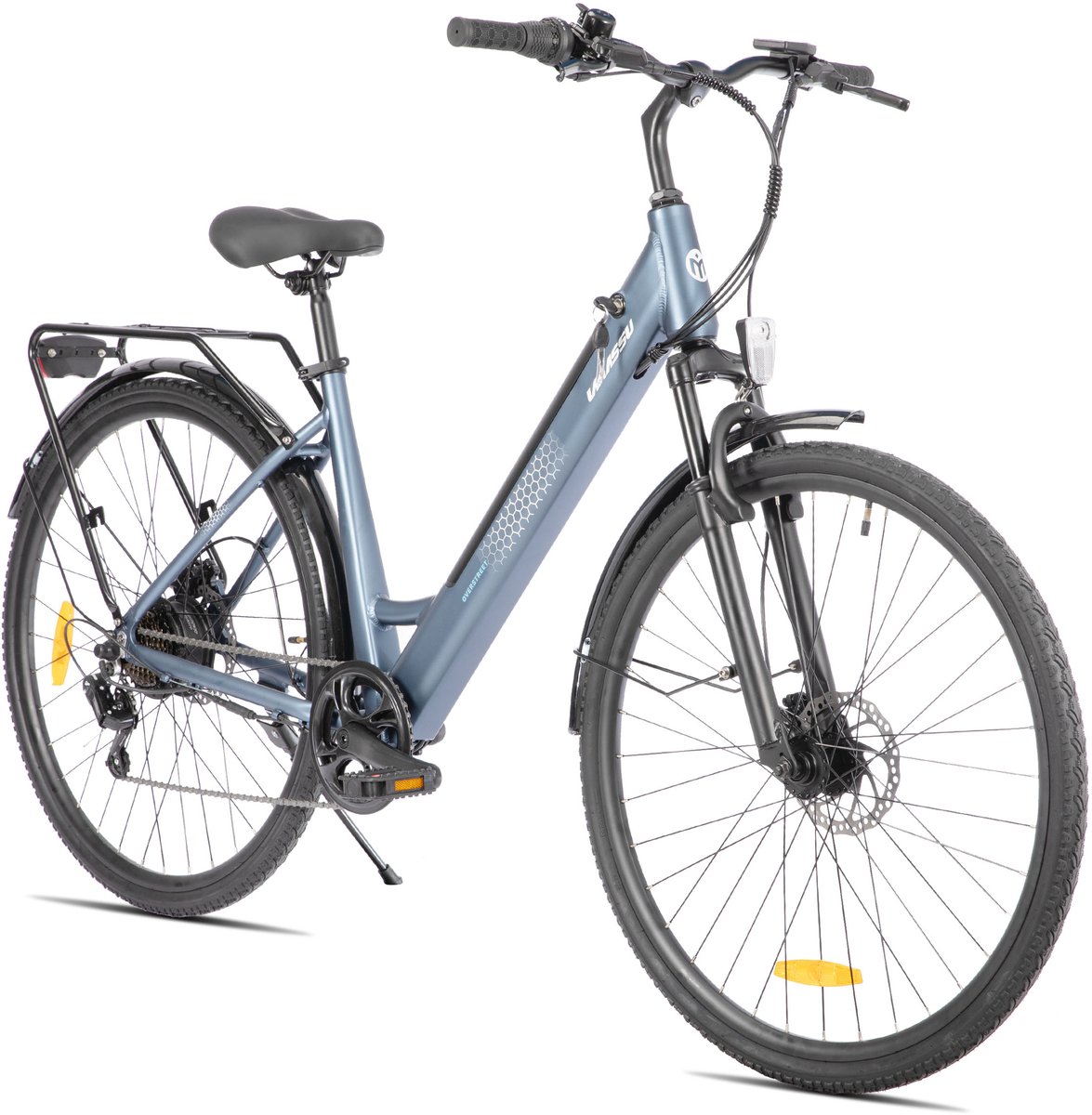 LAMASSU Elektrische Fiets - 700*38C - 250W Motor - 60 km Actieradius -Shimano 7 Versnellingen - Aluminium Frame - Unisex - Blauw