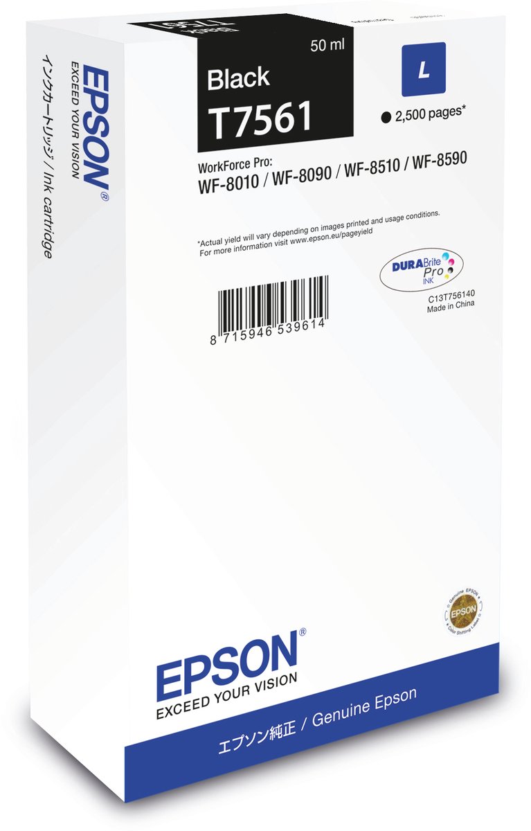 Epson C13T75614N inktcartridge 1 stuk(s) Compatibel Zwart