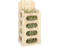 Hooi rek - Voerstation knaagdier - Voer verstrekken - Stervormig ontwerp - 23 cm lengte - Houtkleur