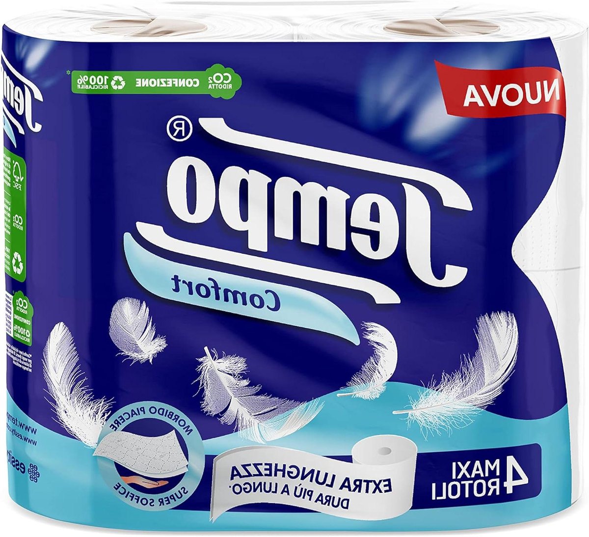 Toiletpapier Pak - Zacht Papier - Dagelijks Gebruik - Drie Laags Cellulose - 4 Rollen - Wit