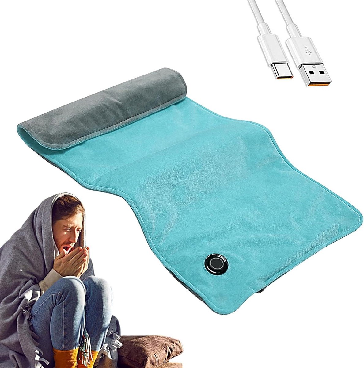 Verwarmingsdeken - Warme deken - Comfort Thuis - Snelle Grafeen Verwarming - 30 x 60 cm - Grijs