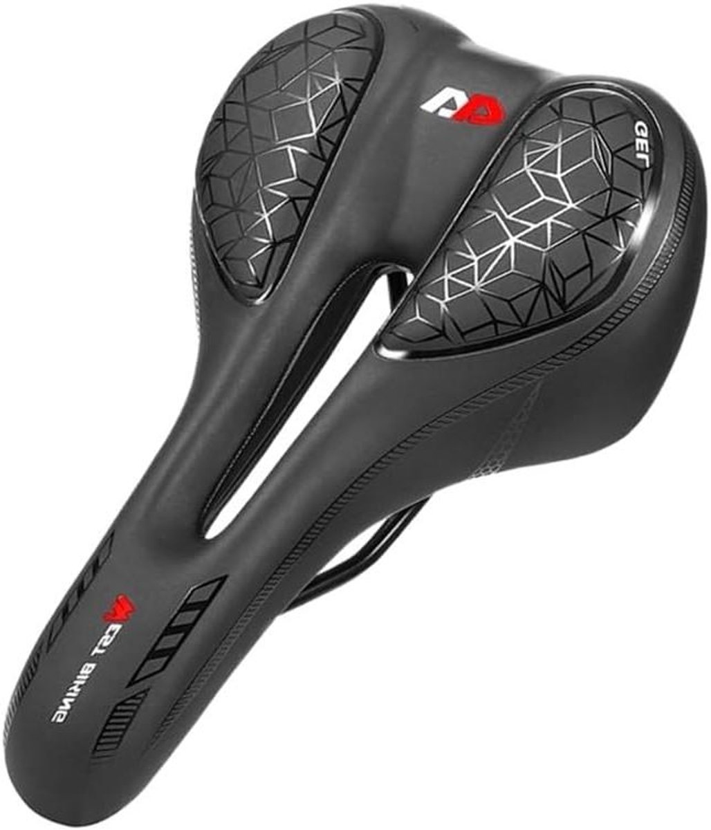 Fietszadel Comfort - Zachte Zitting - Comfortabel Fietsen - Gel Vulling - 27 cm Lengte - Zwart