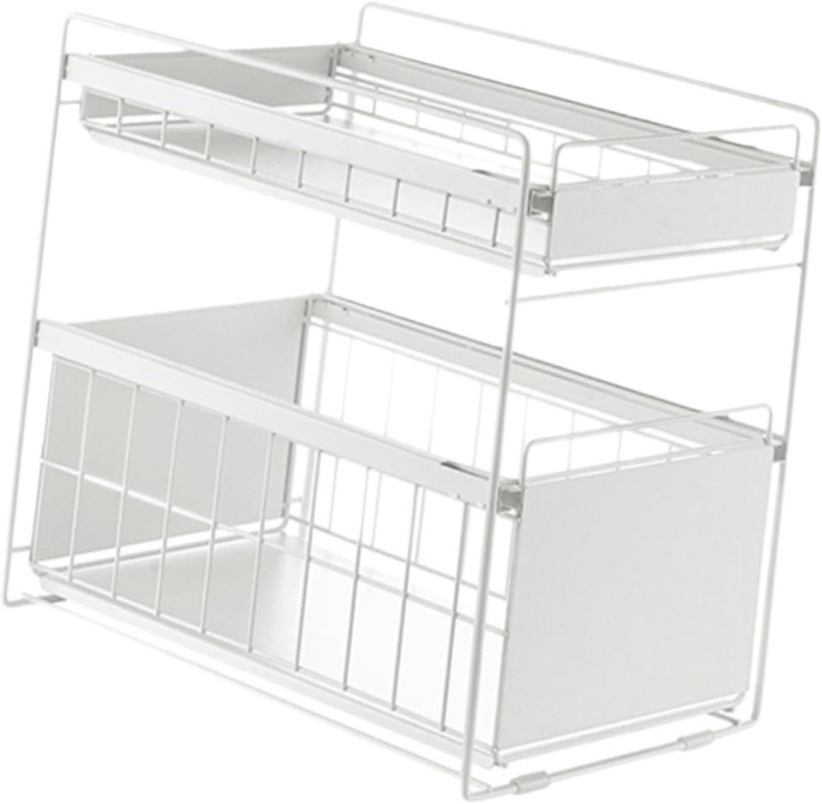 Onderbouw Organizer - Keukenlade Organizer - Keuken Opbergen - Dubbellaags Ontwerp - 40.5 cm - Wit