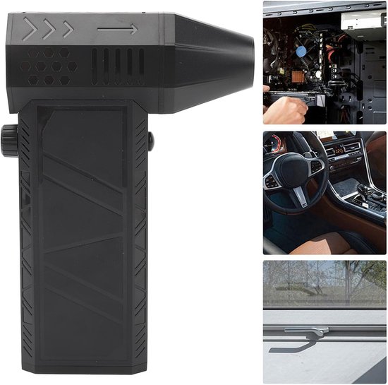 Draagbare Bladblazer - Handblazer Jet Fan - Snel Reinigen - 130.000 RPM Borstelloos - 21x13x5 cm - Zwart — afbeelding 4
