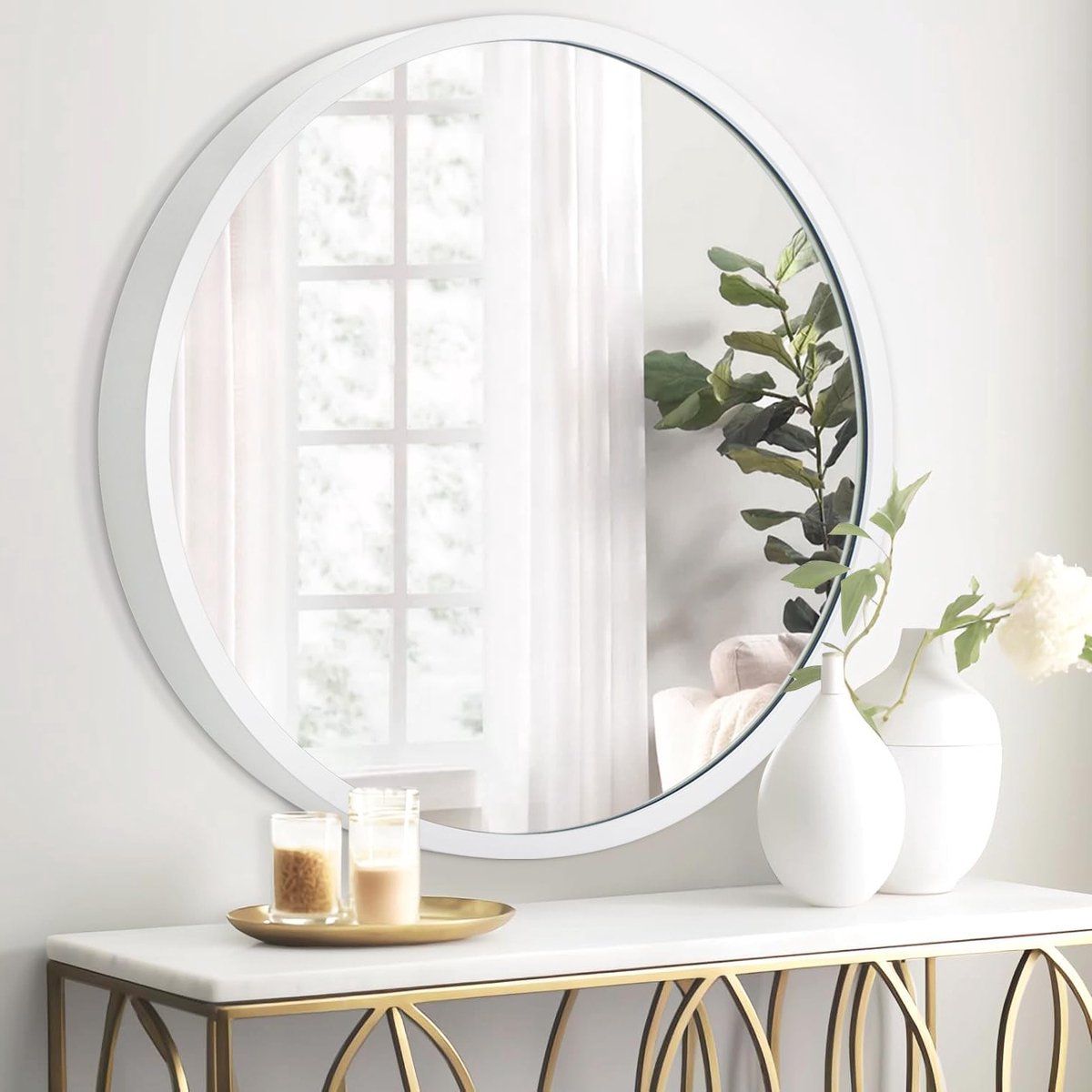Ronde Spiegel voor Badkamer, Woonkamer en Slaapkamer - Stijlvolle Wanddecoratie en Functioneel Accessoire