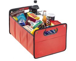 Kofferbak Organizer - Opvouwbare Box - Auto Opbergen - Verstevigde Wanden - 3 Compartimenten - Rood