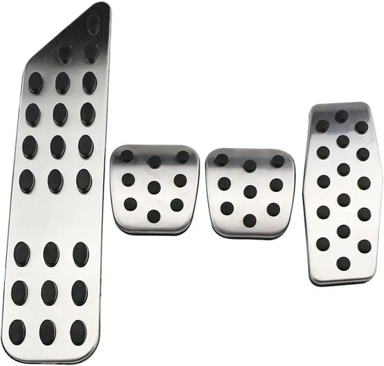 Pedaal Covers - Auto Pedalen - Verbeterde Grip - Aluminium Legering - 3 stuks - Zilver — afbeelding 4