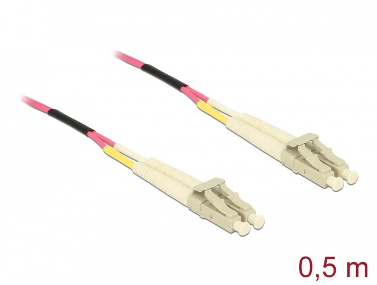 Delock Cable Optical Fibre LC to LC Multi-mode OM4 0,5 m