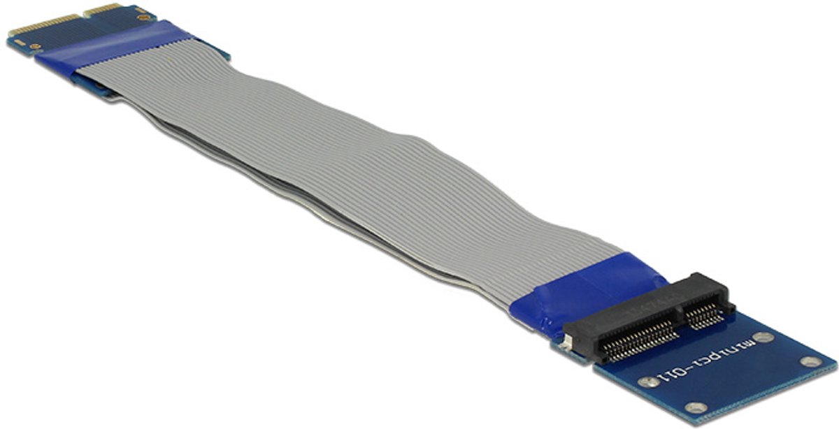 Delock Extension Mini PCI Express / mSATA male > slot riser card with flexible cable 13 cm