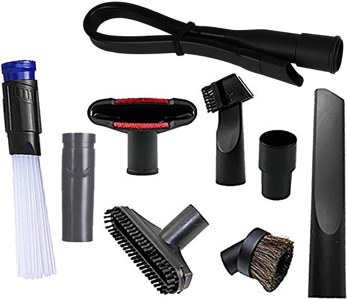 Stofzuiger Accessoires - Spleet Kit - Diep Reinigen - Flexibele Slang - Set van 8 - Zwart