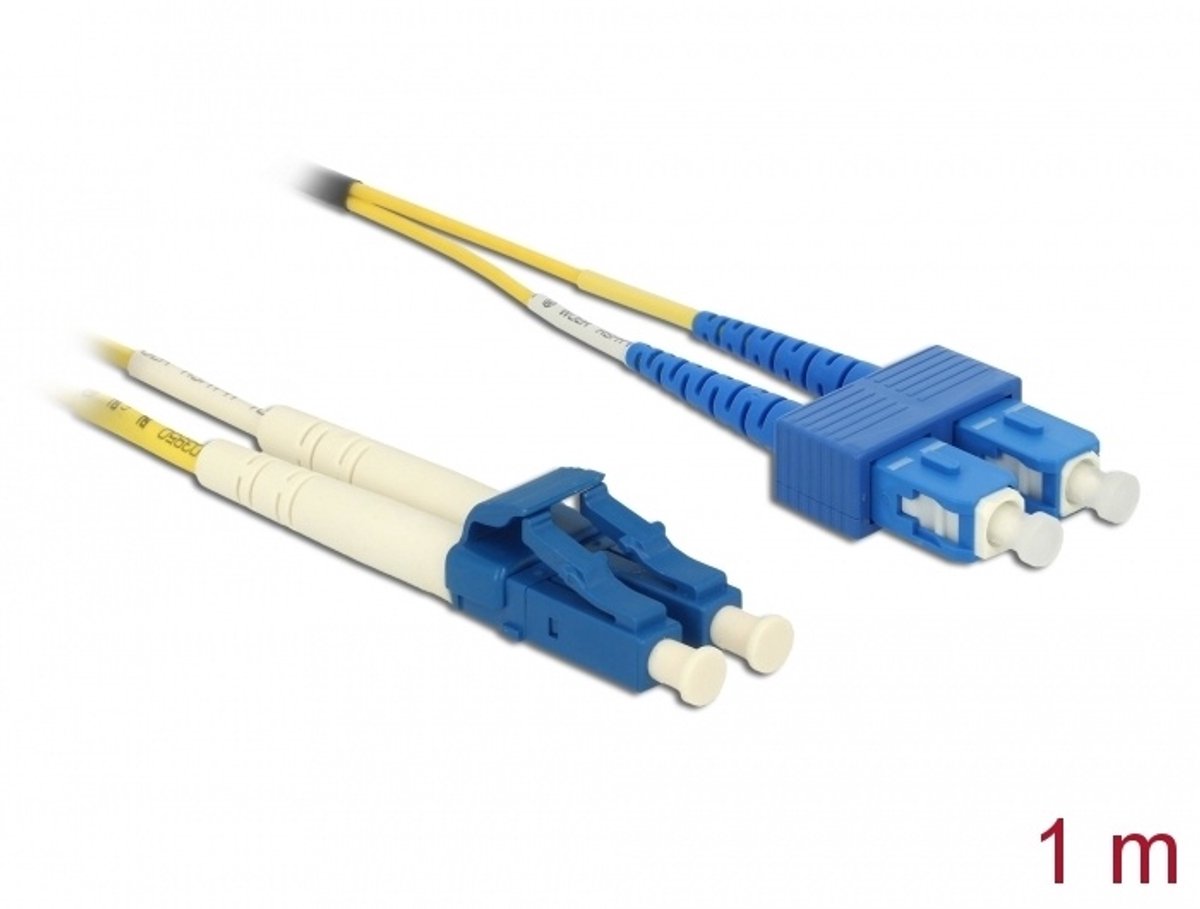 DeLOCK 1m LC-SC Glasvezel kabel OS2 Geel