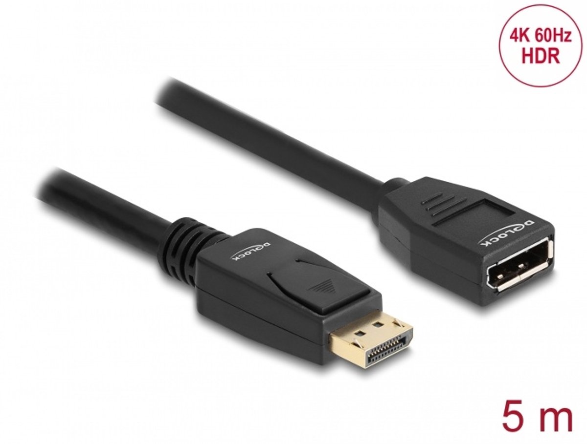 DisplayPort 1.2 Extension Cable 4K 60 Hz 5 m