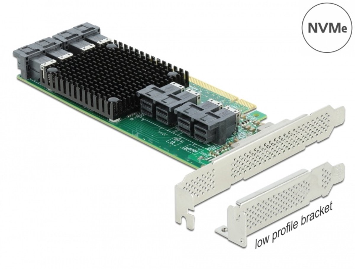 Delock PCI Express x16 Card to 8 x internal SFF-8643 NVMe - Low Profile Form Factor