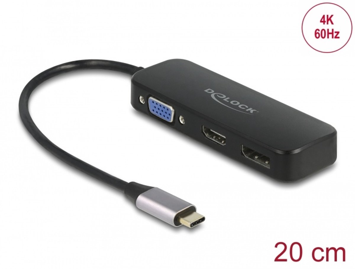 Delock USB Type-C™ Adapter to VGA / HDMI / DisplayPort 4K 60 Hz