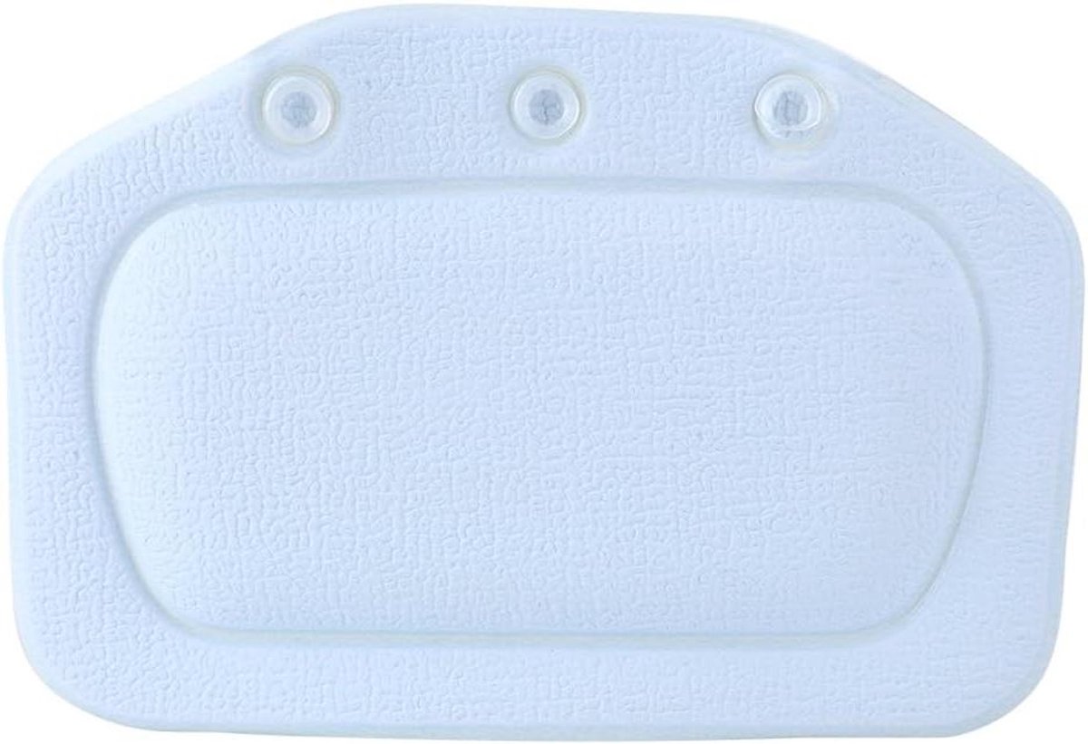 Badkussen - Hoofdsteun Zacht - Ontspannen Bad - Antislip Zuignappen - 21 x 31 cm - Blauw