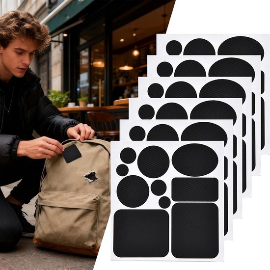 Reparatiepatches Jas - Zelfklevend Nylon - Kleding Repareren - Waterdicht Scheurvast - 142 x 153 cm - Zwart — afbeelding 3