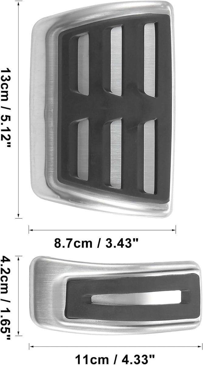 Antislip Pedaal Covers - Auto Pedaal Set - Veiliger Rijden - Rubberen Antisliptextuur - Set van 3 - Zilver — afbeelding 4
