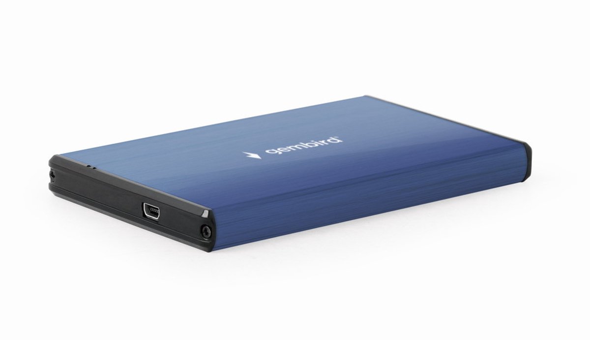 Externe HDD behuizing 2.5' SATA USB3.0 Donker-Blauw (brushed)