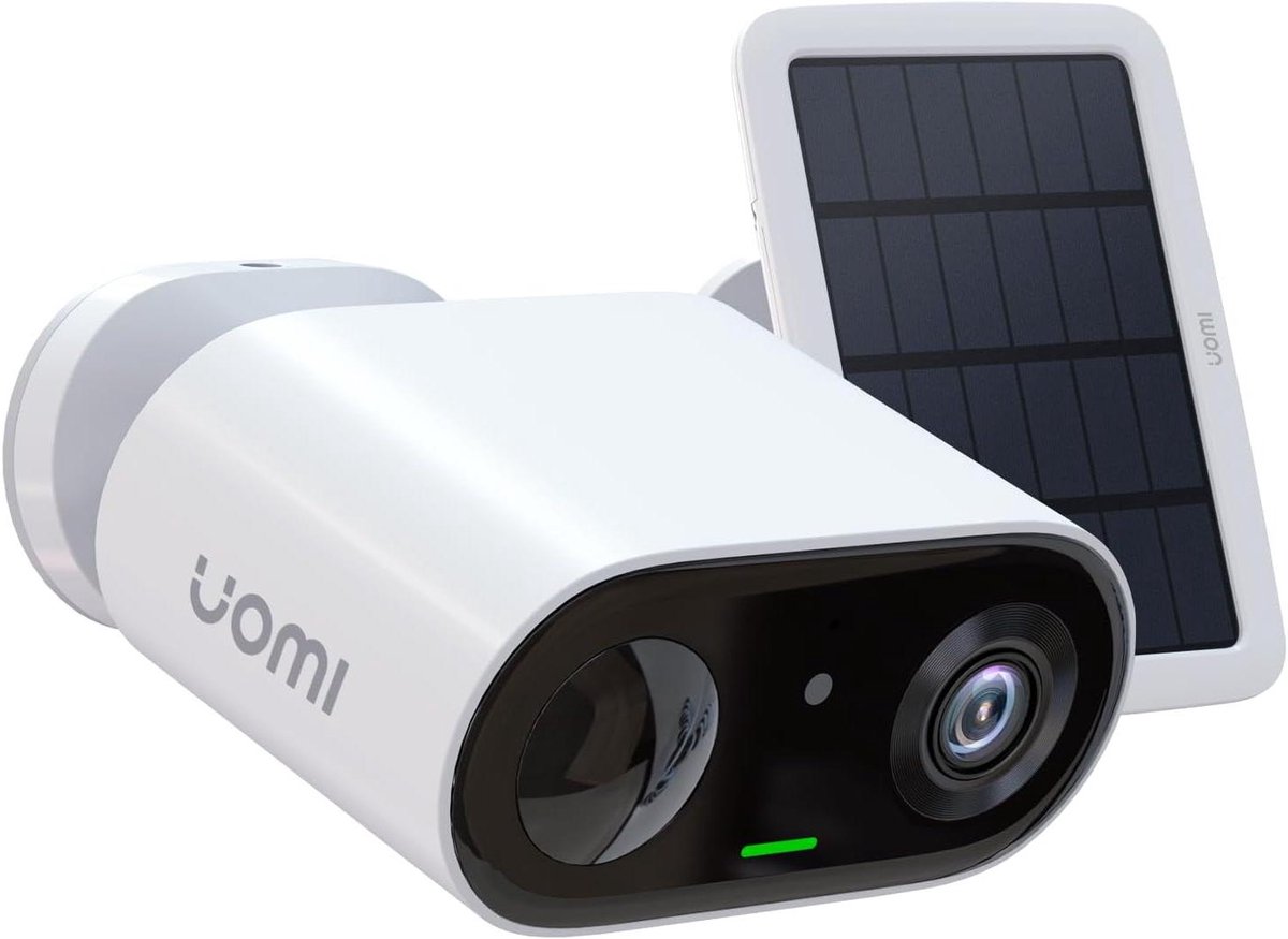 Draadloze Camera - Beveiligingscamera Buiten - Huis Beveiligen - Zonne-energie Voeding - 2K Ultra HD - Wit