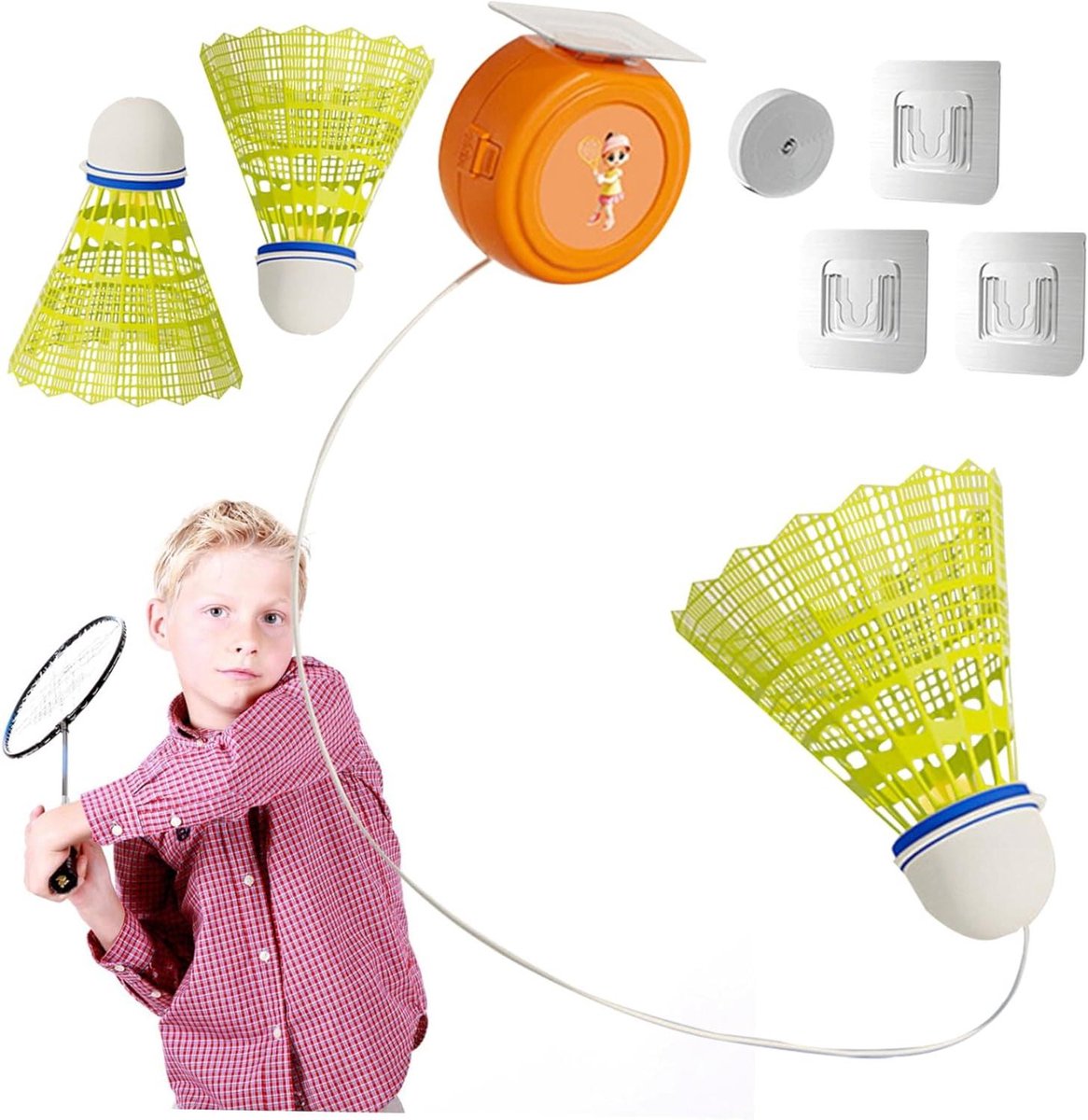 Badminton Trainer - Oefen Set - Solo Training - Verstelbaar Elastiek - 1 Set - Type 1